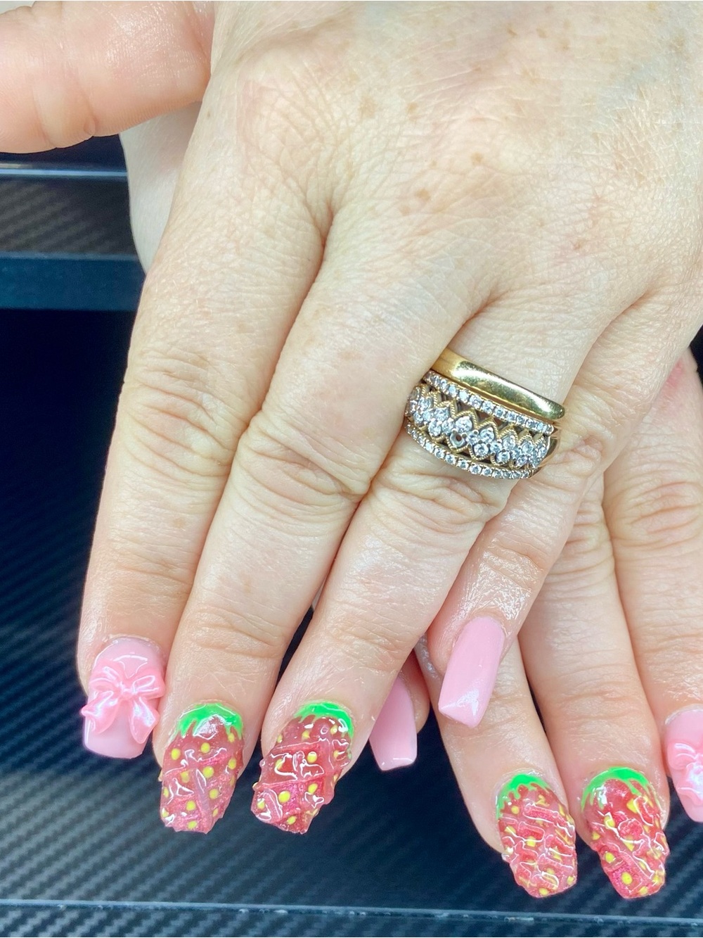 Strawberry Coquette Press ons